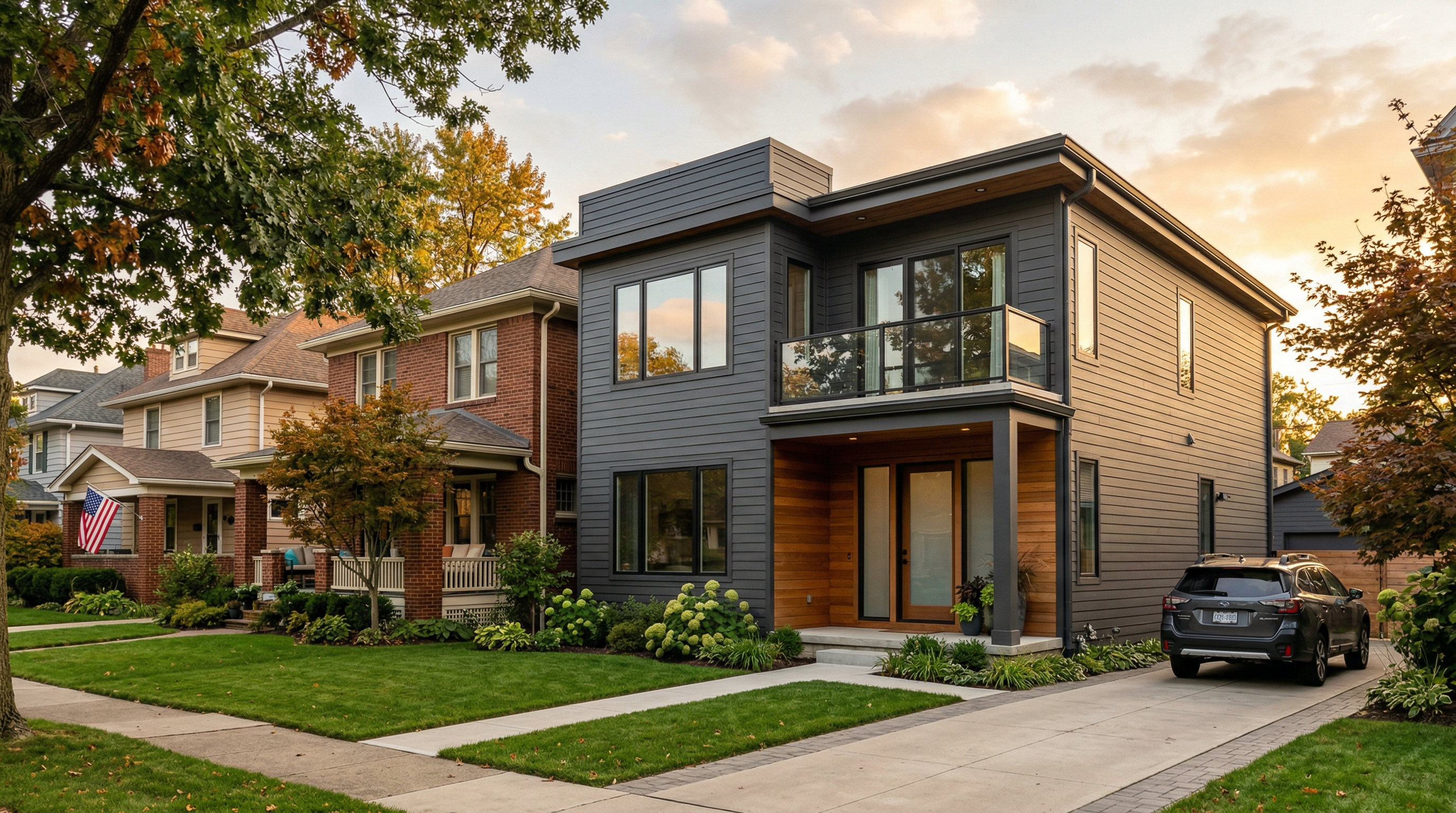 Modern home addition in a Cleveland Ohio neighborhood
