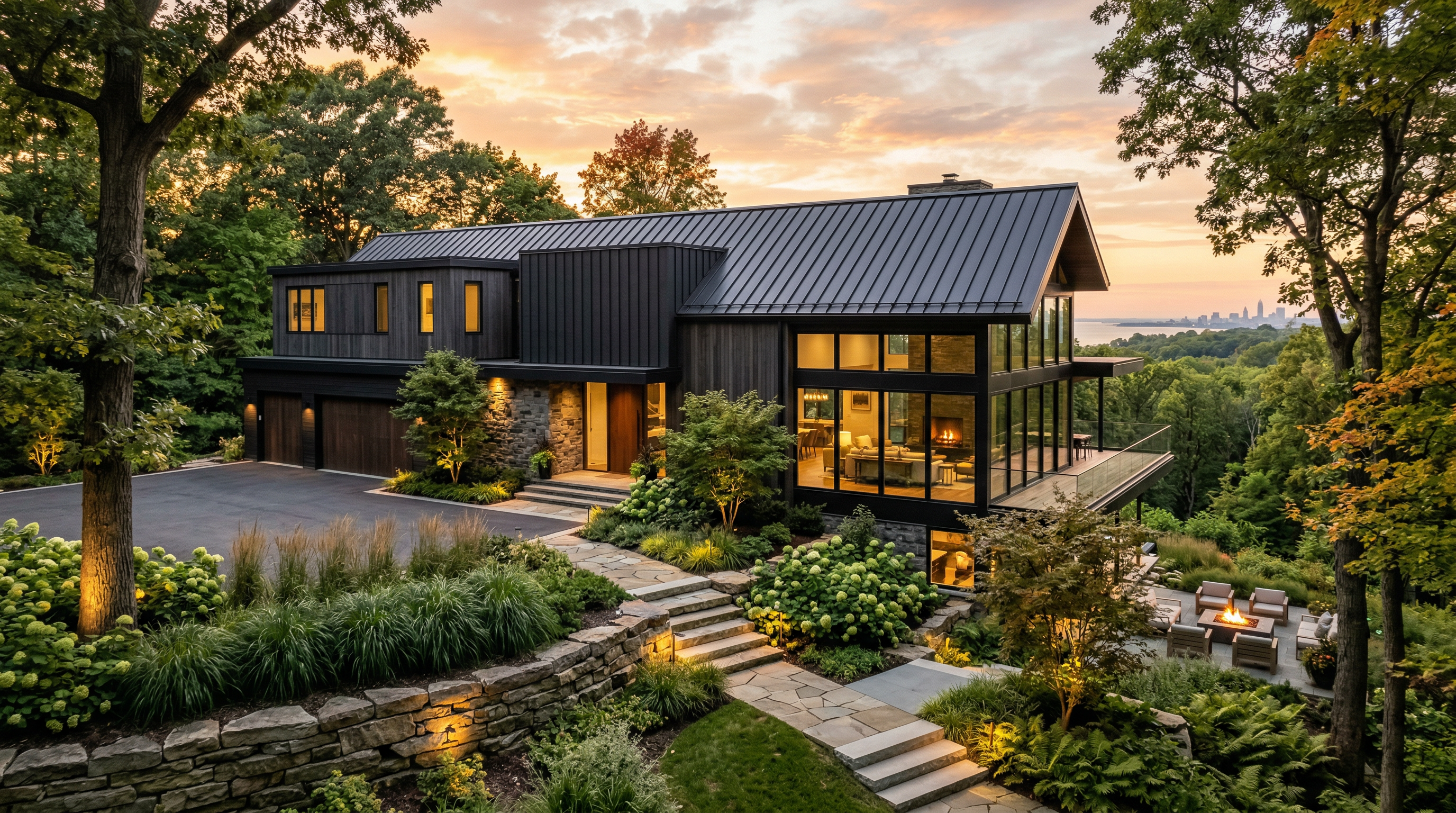 Luxury custom home exterior built by Trinity Contracting in Cleveland Ohio